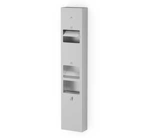 Silver Washroom Surface Panel With Waste Container